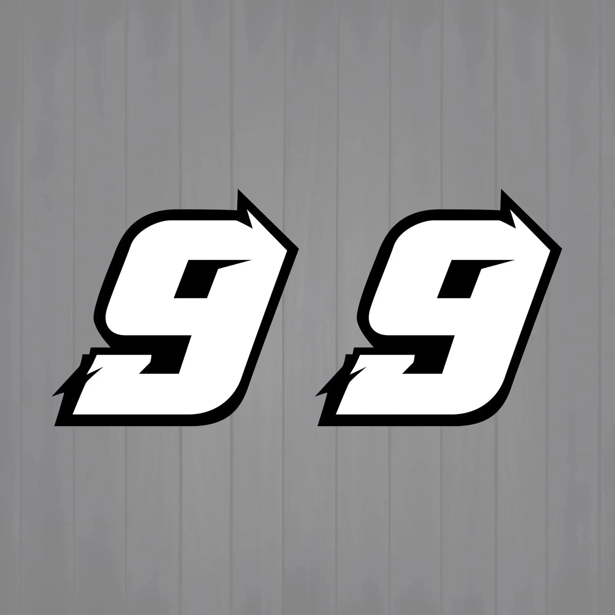2PCS White Holographic Motorcycle Racing Number