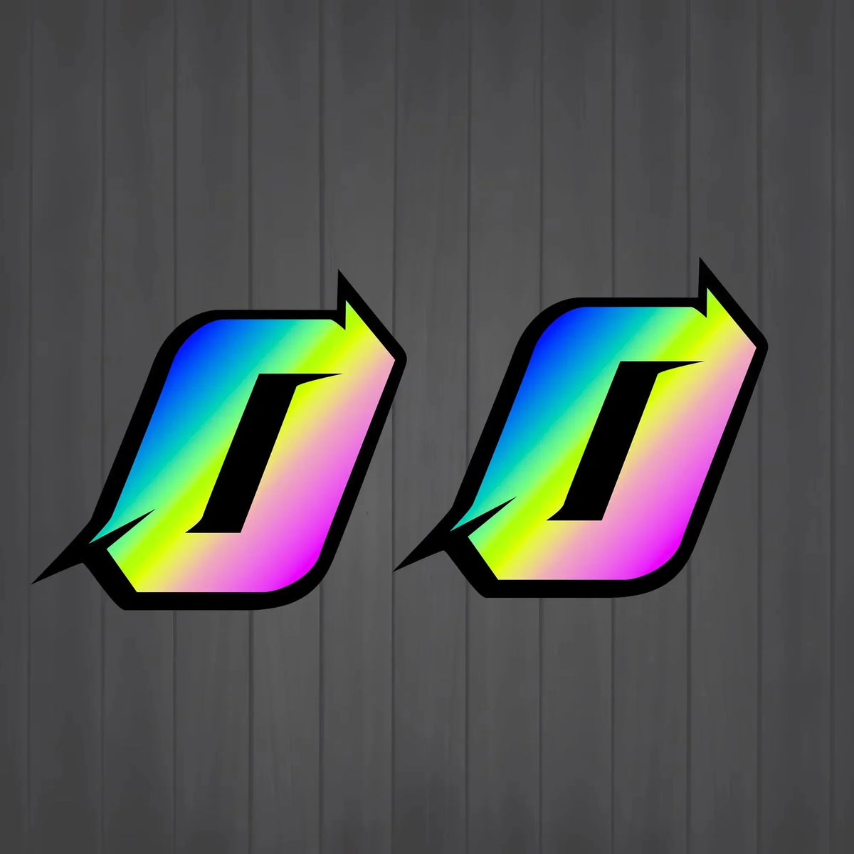 2PCS White Holographic Motorcycle Racing Number