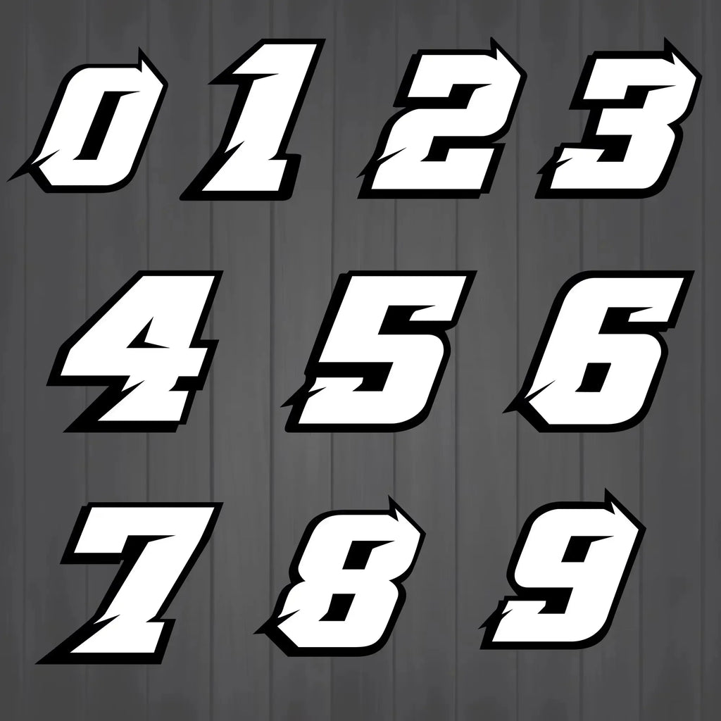 2PCS White Holographic Motorcycle Racing Number