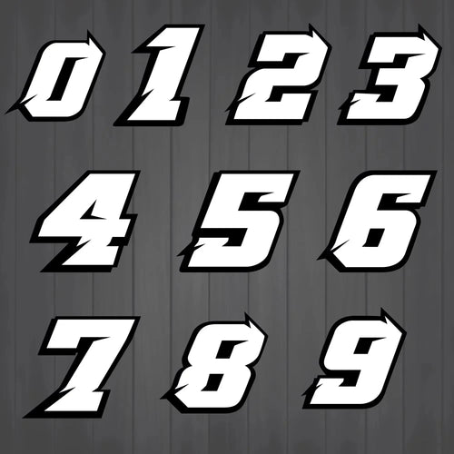 2PCS White Holographic Motorcycle Racing Number