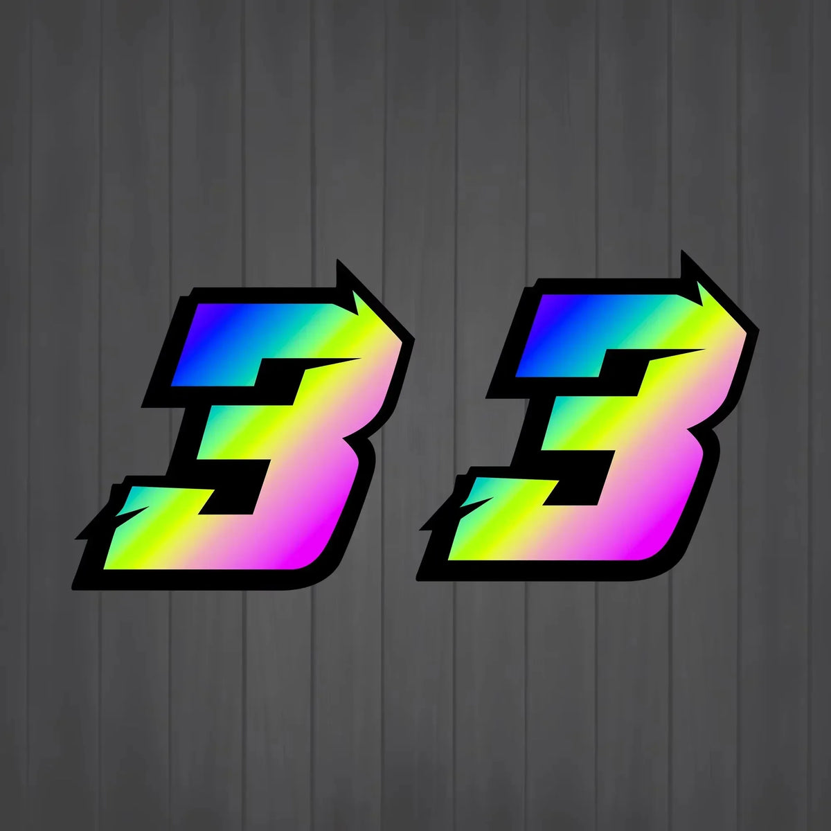 2PCS White Holographic Motorcycle Racing Number