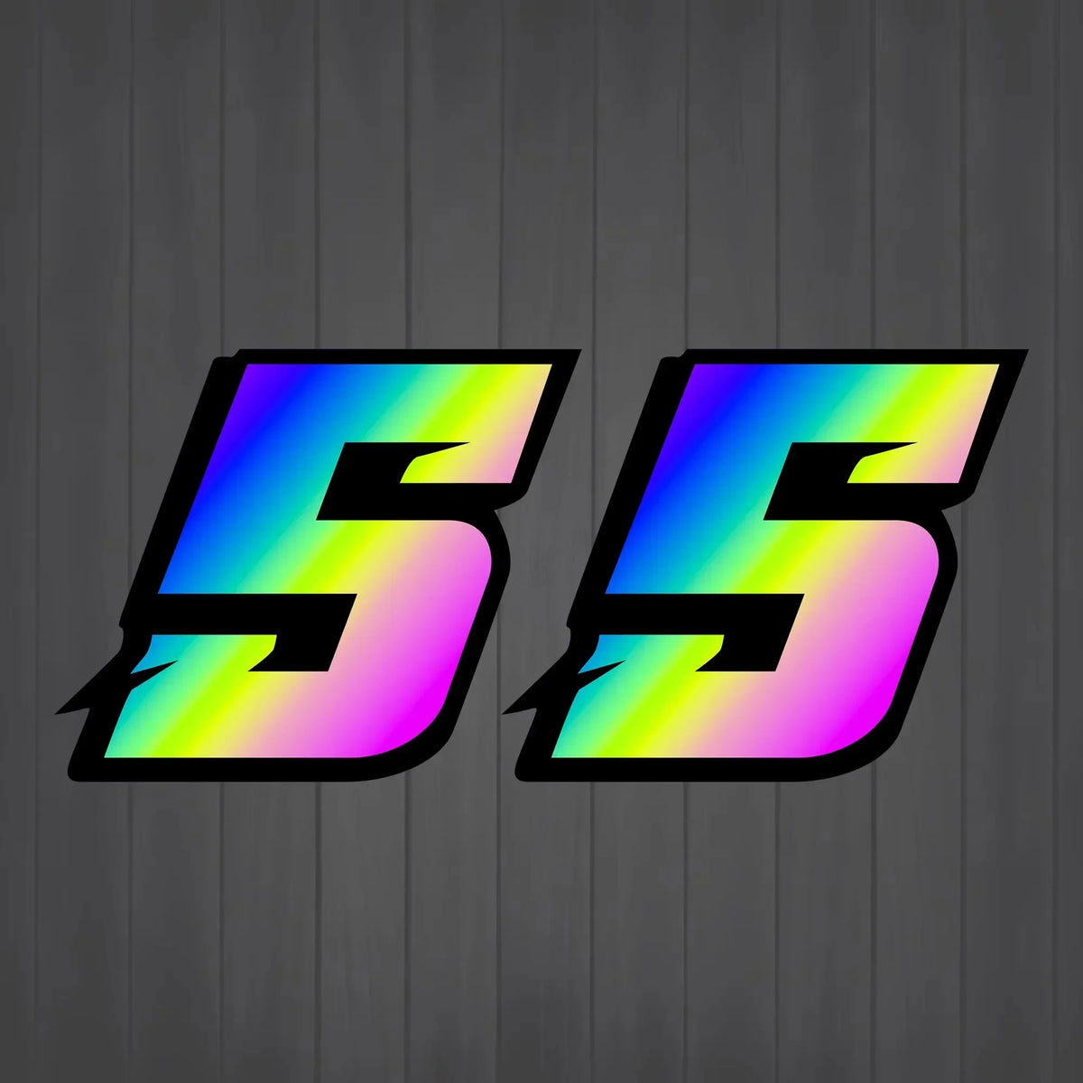 2PCS White Holographic Motorcycle Racing Number