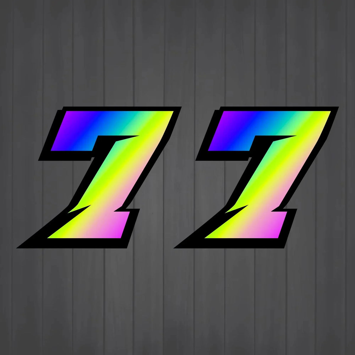 2PCS White Holographic Motorcycle Racing Number