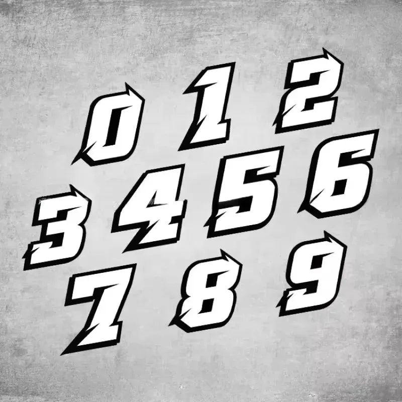 2PCS White Holographic Motorcycle Racing Number