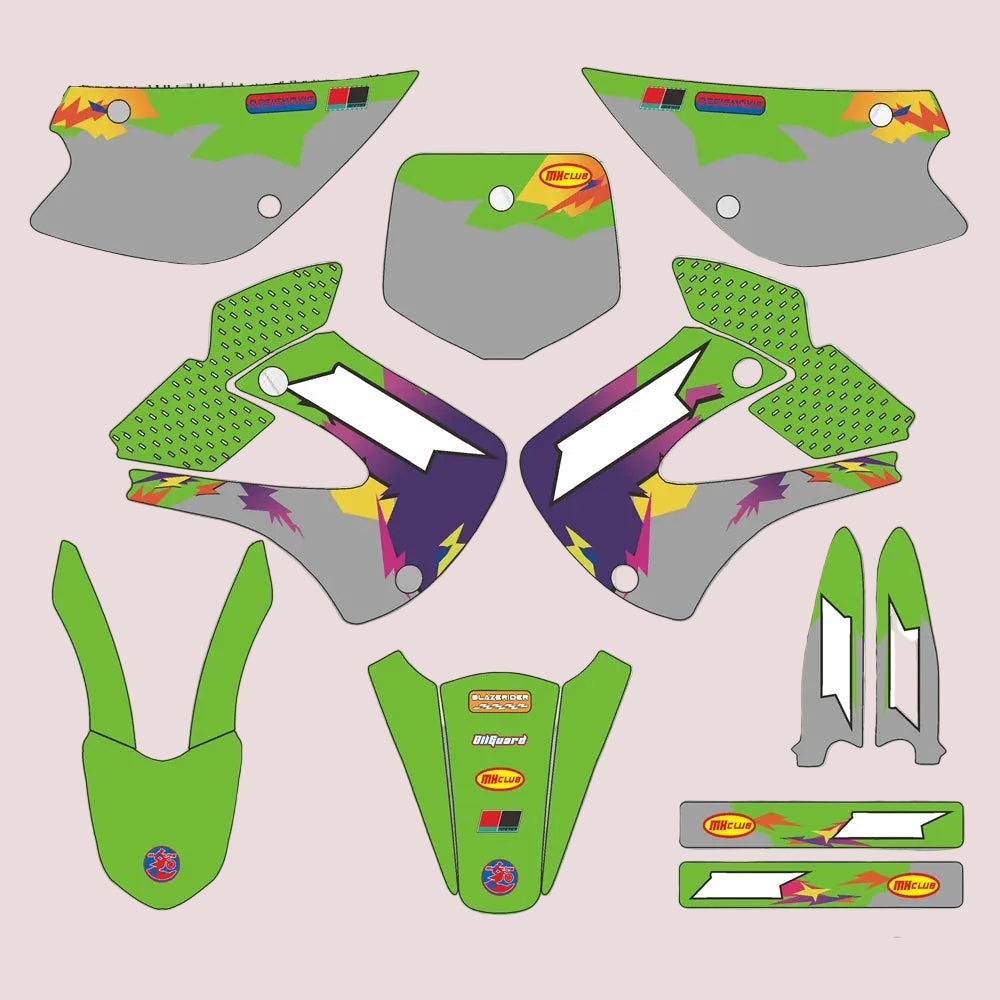 Graphic Kit For Kawasaki KX 85 and KX100 2001-2013