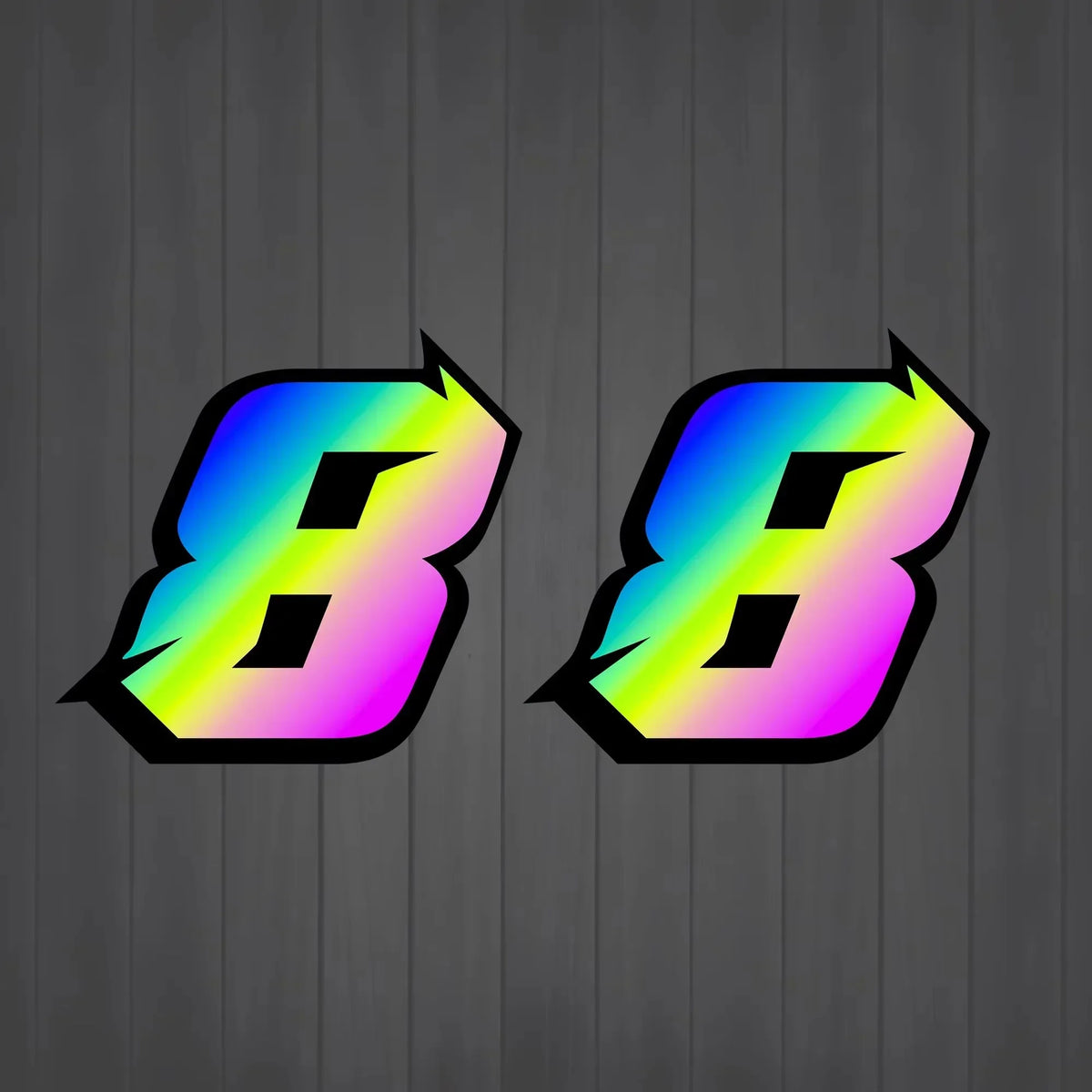 2PCS White Holographic Motorcycle Racing Number
