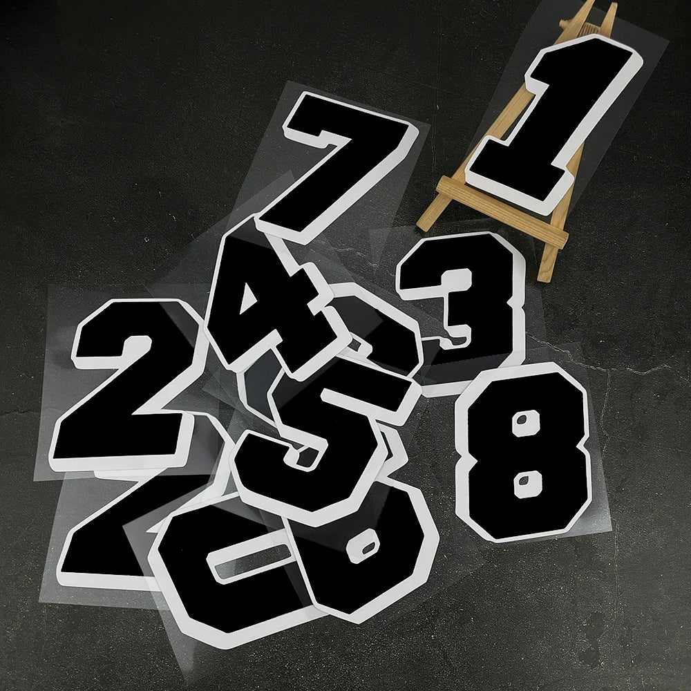1PC Black Racing Motocross Number