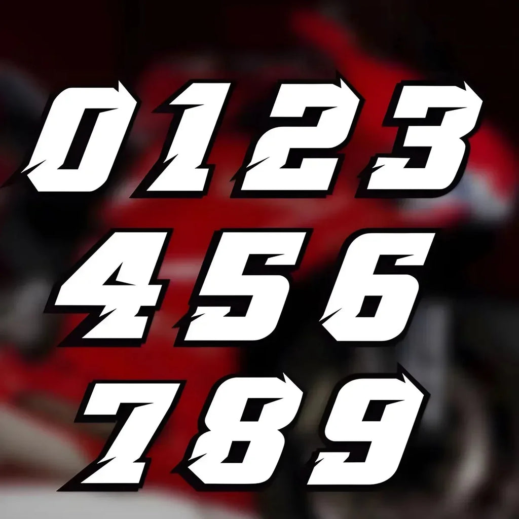 2PCS White Holographic Motorcycle Racing Number
