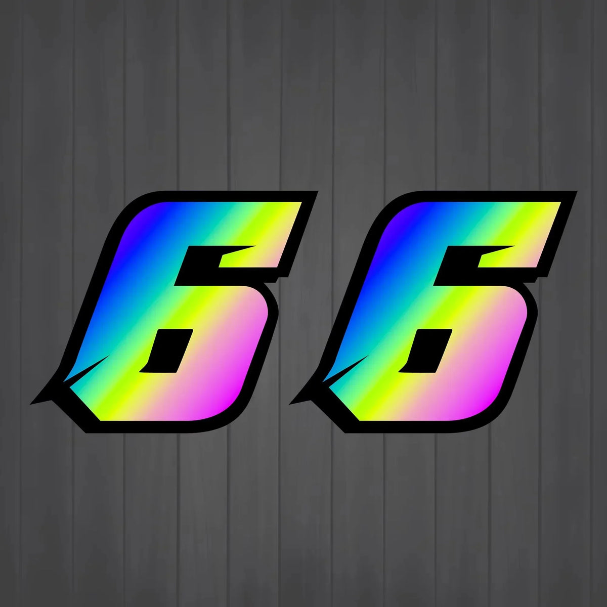 2PCS White Holographic Motorcycle Racing Number