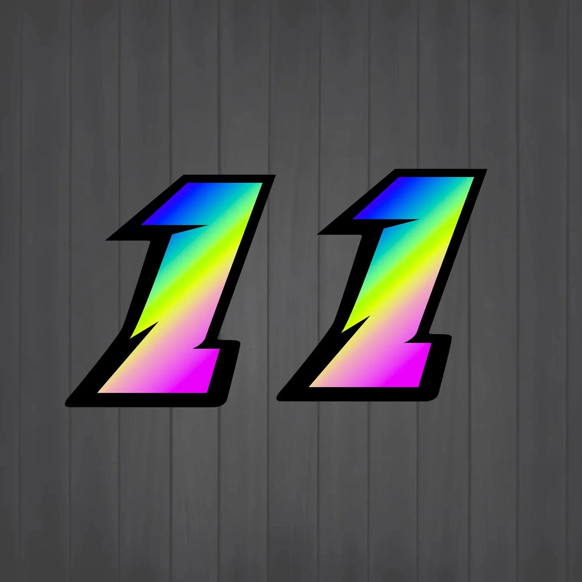 2PCS White Holographic Motorcycle Racing Number