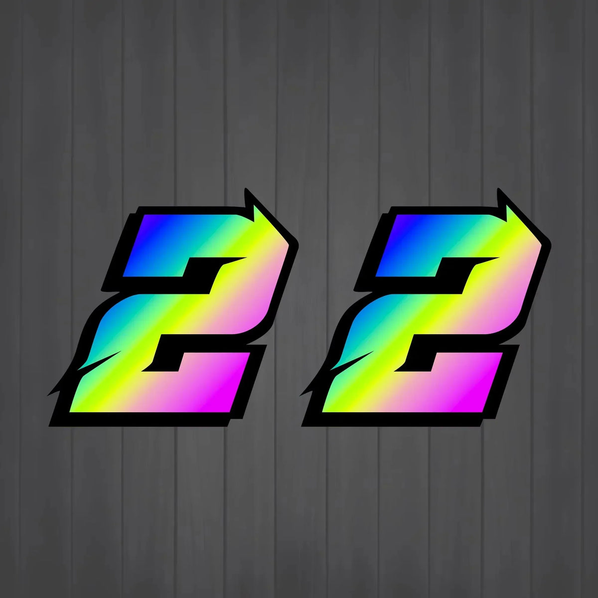 2PCS White Holographic Motorcycle Racing Number