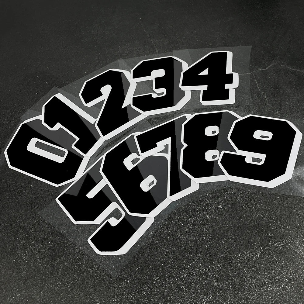 1PC Black Racing Motocross Number
