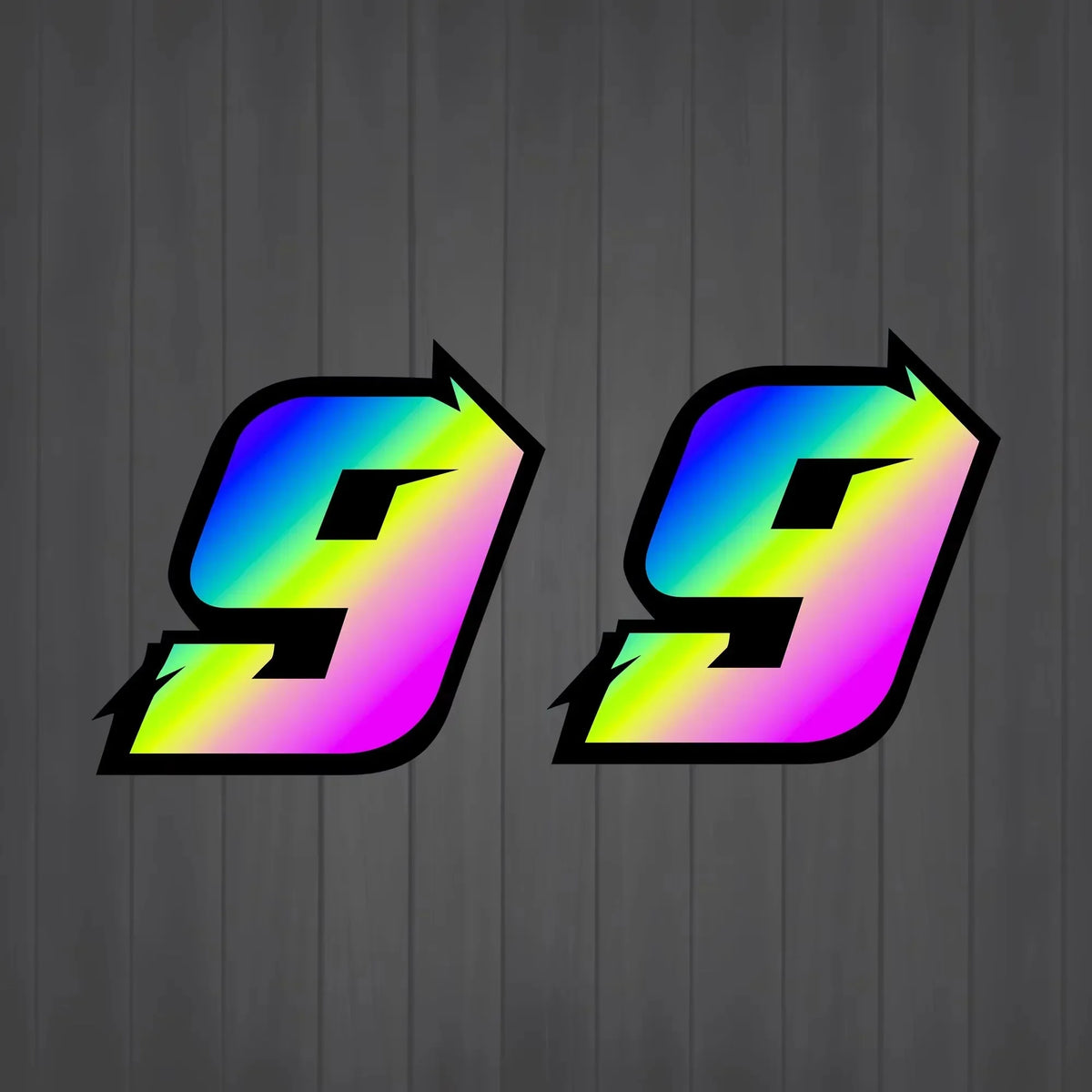 2PCS White Holographic Motorcycle Racing Number
