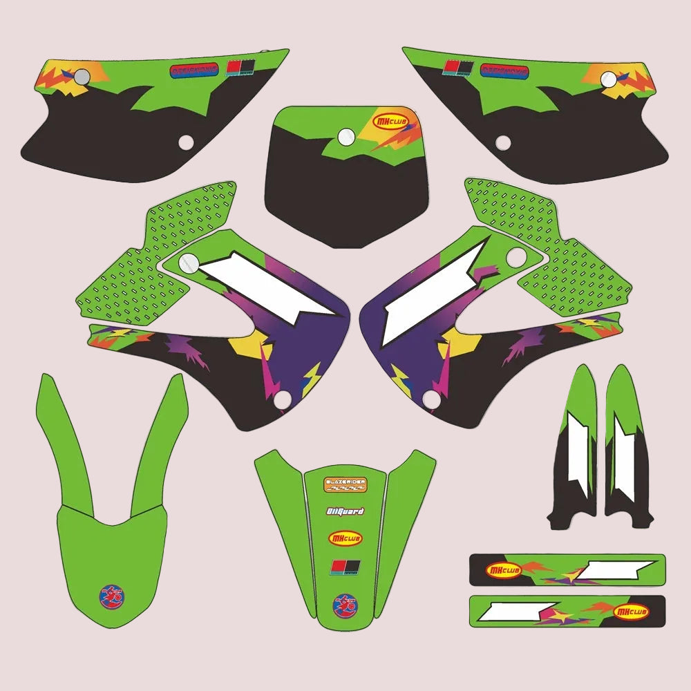 Graphic Kit For Kawasaki KX 85 and KX100 2001-2013
