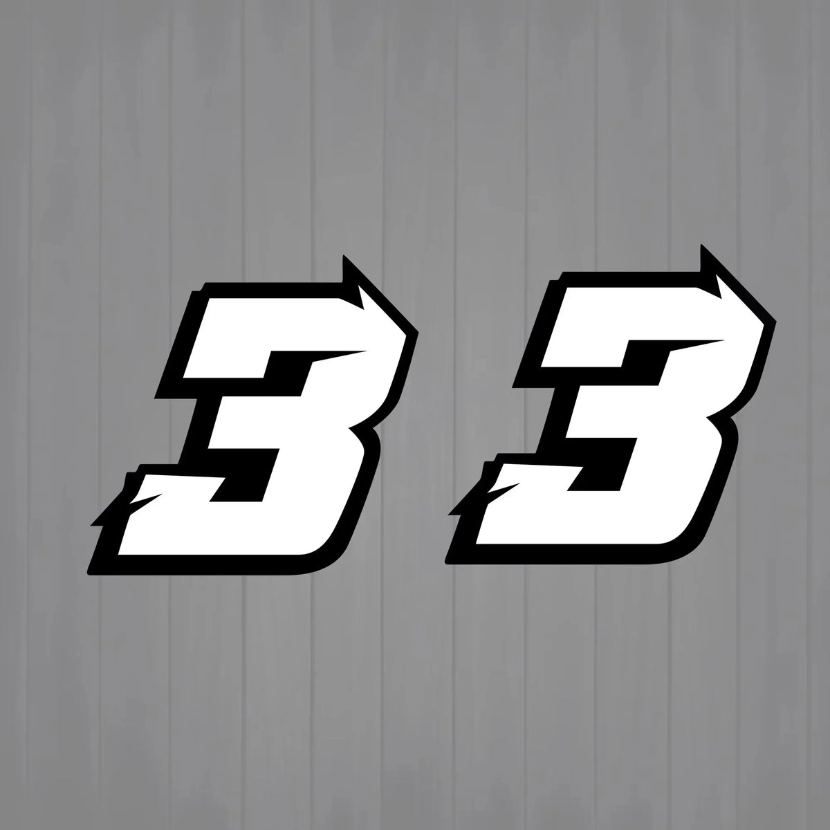 2PCS White Holographic Motorcycle Racing Number