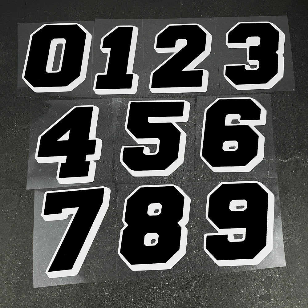 1PC Black Racing Motocross Number